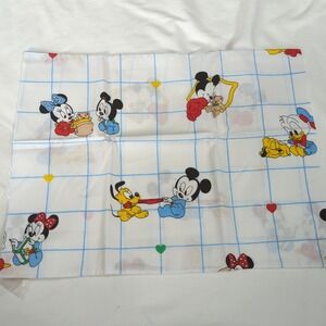 Vintage 80s Dundee Disney Baby   Pillow Case Mickey Minnie Mouse New Open Packag
